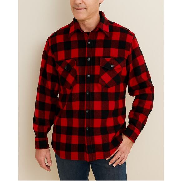 Vintage Other - Vintage 50s Frost Proof Buffalo Plaid Wool Shacket Shirt Jacket